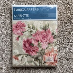 Floral Tablecloth in Pink and Green